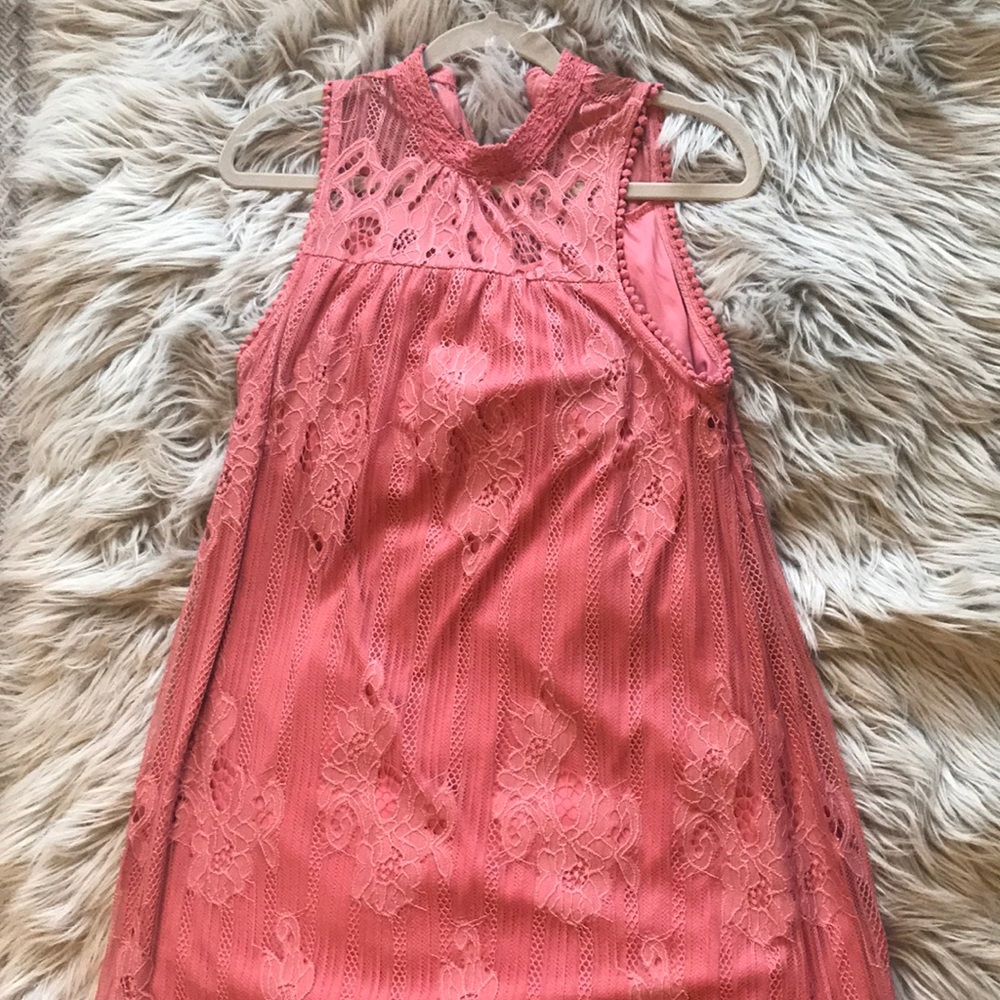 Elegant pink lace dress